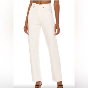 Agolde 90’s Pinch Waist High Rise Straight Jeans in White